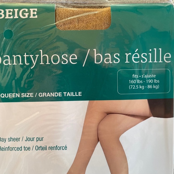 Beige Queen size Day Sheer Pantyhose. XL 160 - 190 lbs. Sheer plus size … - Picture 3 of 4